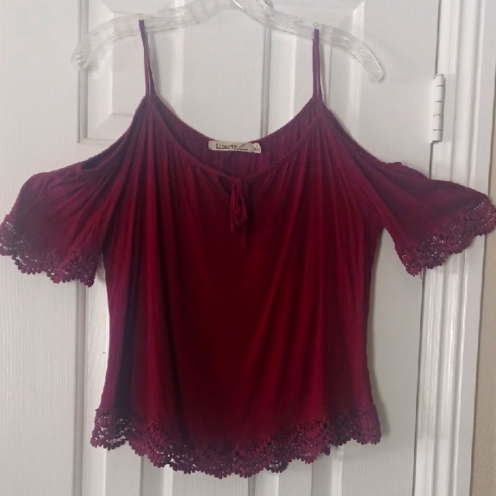 Rayon Open Shoulder Top Medium
